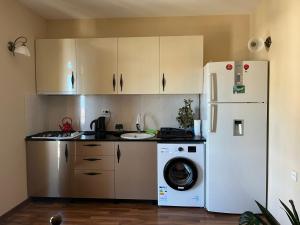 Kuchyň nebo kuchyňský kout v ubytování Yellow House - Vaja