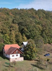ein altes Haus inmitten eines Hügels in der Unterkunft Etno kuća Milidrag in Foča