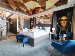 Posteľ alebo postele v izbe v ubytovaní Romantisches Bergapartment - Luxus Studio auf der Simonhöhe