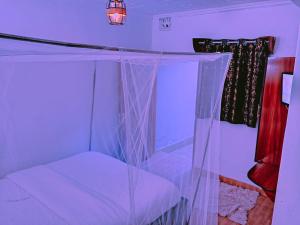 1 cama con dosel en una habitación en Js Hotel & Accommodation, en Nakuru