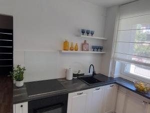 Kuchyň nebo kuchyňský kout v ubytování Villa Słoneczne Wzgórze