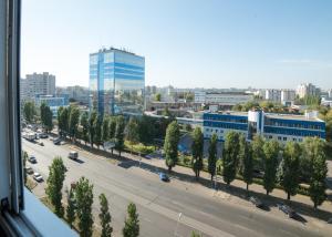 Nespecifikovaný výhled na destinaci Voroněž nebo výhled na město při pohledu z apartmánu