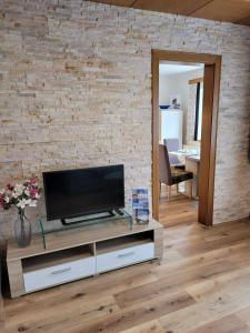 Televízia a/alebo spoločenská miestnosť v ubytovaní Ferienwohnung Zuppinger
