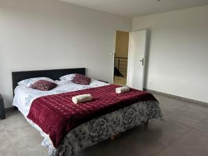 Posteľ alebo postele v izbe v ubytovaní Magnifique Villa avec piscine Beaujolais