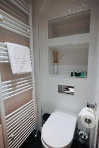 a bathroom with a white toilet and a sink at Doune Guest House in St Andrews