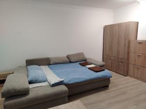 布爾加斯的住宿－Apartments Sarafovo，一间卧室配有一张床和一个梳妆台