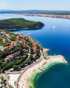 an aerial view of a resort on a beach at Apartment Panorama in Jadranovo