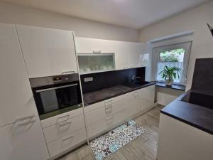 Kuchyň nebo kuchyňský kout v ubytování Apartma Ježevi