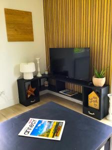 A television and/or entertainment centre at VUE LAC LODGES