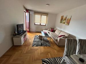 uma sala de estar com um sofá e uma televisão em StanNaDan55 em Lukavica