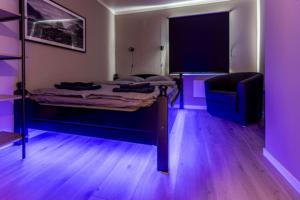 Posezení v ubytování Aurora Lodge Skarsvåg