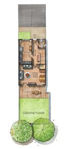 un plan d'étage d'un rez-de-chaussée dans l'établissement Splendid Living Ltd, Smart TV - Self CheckIn - Full Kitchen - Parking - King, à Derby