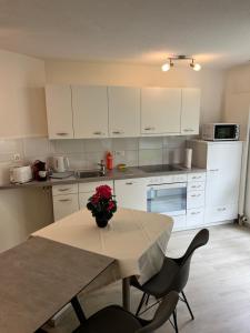Kuchyň nebo kuchyňský kout v ubytování Apartment TOM