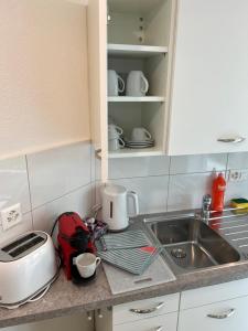 Kuchyň nebo kuchyňský kout v ubytování Apartment TOM