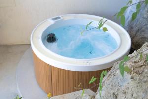 a dog in a hot tubificialificialificialificialificialificialificialificialificialificial at o' mar - Amalfi Coast Suite in Praiano