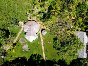 an overhead view of a park with palm trees at Ciamat Camp in Santo Amaro