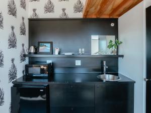 a bathroom with a sink and a microwave at Abpopa Hillcrest in San Diego +134 photos