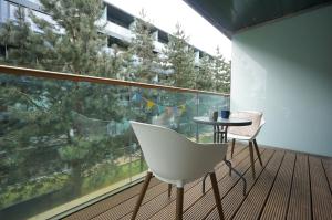 Balkón nebo terasa v ubytování 1-bedroom business hub easy life