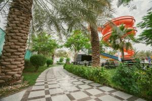 ośrodek wypoczynkowy z palmami i zjeżdżalnią wodną w obiekcie Talah Resort w Rijadzie