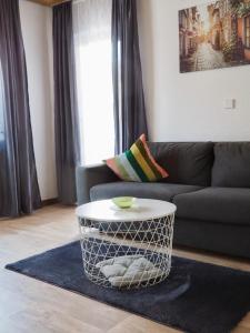 a living room with a couch and a coffee table at Business-Apartment Braun in Abstatt