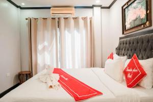 מיטה או מיטות בחדר ב-Villa Pumalin