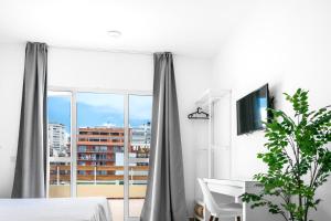 Televízia a/alebo spoločenská miestnosť v ubytovaní Hotel Valencia