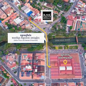 an overhead view of a freeway intersection with a road at Blanc Smith Residence in Siem Reap