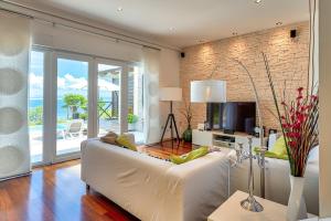 Et tv og/eller underholdning på Sea view Villa Lina - with private pool, table tennis and pikado