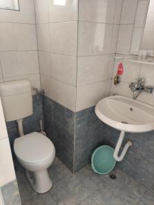 ein Bad mit einem WC und einem Waschbecken in der Unterkunft Topchievi Isles in Sozopol