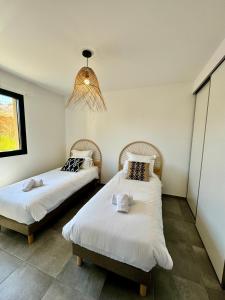 Postel nebo postele na pokoji v ubytování Appartement confort vue mer