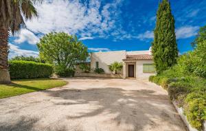a house with a palm tree and a driveway at House With Pool Panoramic View in Saint-Cézaire-sur-Siagne +17 photos