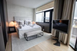 Postel nebo postele na pokoji v ubytování Quality Hotel Ulstein + 37 fotografií