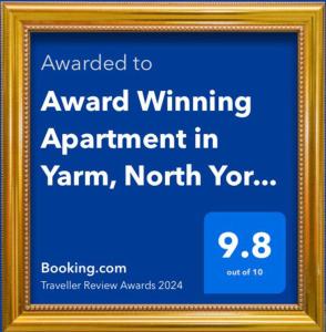 Certifikát, hodnocení, plakát nebo jiný dokument vystavený v ubytování Award Winning Apartment in Yarm, North Yorkshire