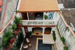 an overhead view of a house with a balcony at Spiritual Luxury 4BR Pool&Roofterrac Getsemani NEW in Cartagena de Indias