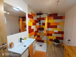 Koupelna v ubytování Casa in campagna