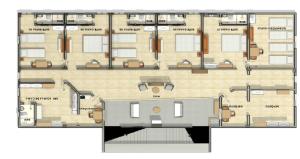 plan piętra apartamentowca z podłogą w obiekcie Agualinda Hotel w mieście Alter do Chao