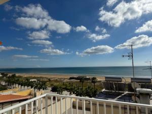 a view of the beach from the balcony of a condo at Casa Vacanza Da Angela & Corrado in Pozzallo
