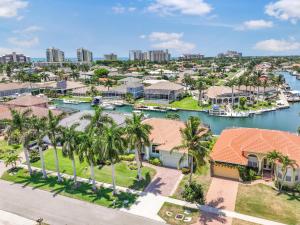 an aerial view of a marina with palm trees and houses at Pet-friendly waterfront home near beach with pool in Marco Island