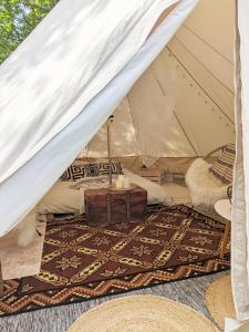 Posezení v ubytování Glamping Grindhuset