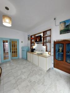 a large kitchen with a sink and a counter at La Maison de Lucietta in Lucera