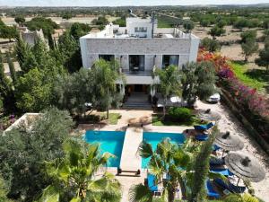 an aerial view of a villa with a swimming pool at Villa Kamilia Essaouira in Essaouira
