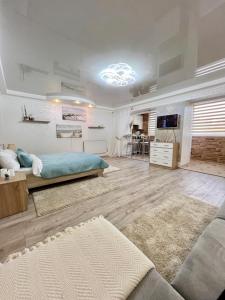 Χώρος καθιστικού στο Поруч Озеро та Парк Студія