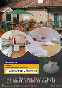 een collage van twee foto's van een huis bij Casa África y Ramona in Redondela