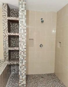 カンクンにあるCasa HS Cancúnのバスルーム(タイル張りのシャワー付)