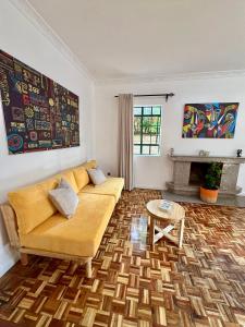 A seating area at The Library Hostel