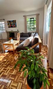 A seating area at The Library Hostel