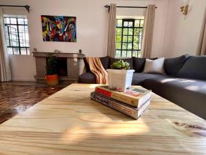 A seating area at The Library Hostel