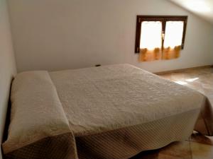 1 dormitorio con 1 cama en una habitación con ventana en Il Giardino delle Rose A, en Olmedo