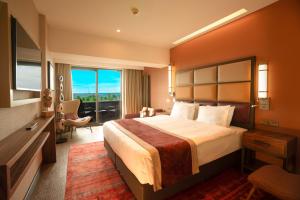 Cama ou camas em um quarto em Sile Gonen Hotel