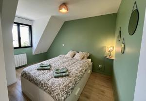 Postel nebo postele na pokoji v ubytování Ile aux Moines